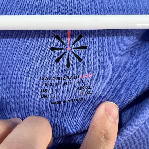 Isaac Mizrahi LIVE! Essentials V-Neck Elos Sleeve Tunic Blue Orchid Large - Picture 3 of 10